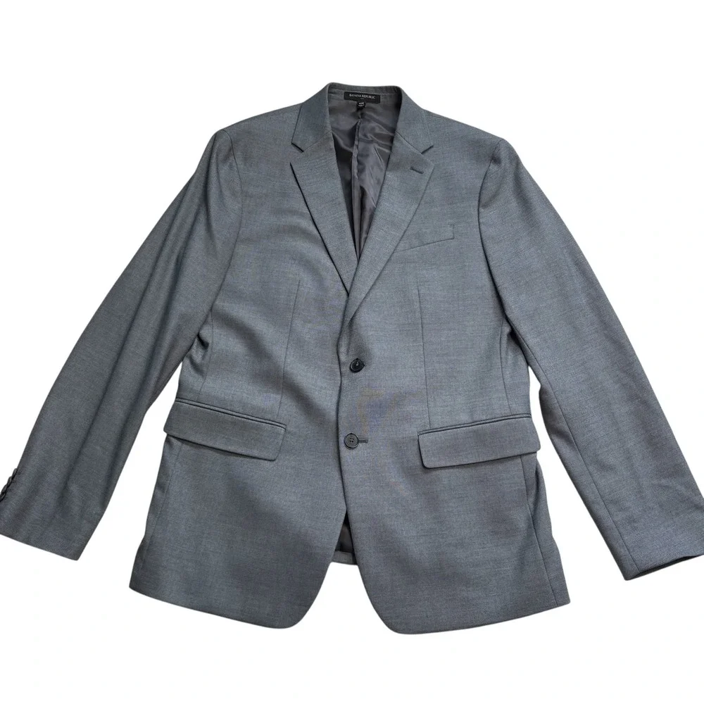 Banana Republic Mens 42R Slim Fit Gray Blazer Suit Jacket‎ Sport Coat Stretch
